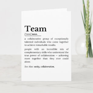 Teamdefinition – Die Macht der Zusammenarbeit Karte