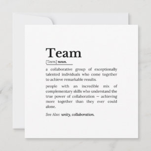 Teamdefinition – Die Macht der Zusammenarbeit Karte