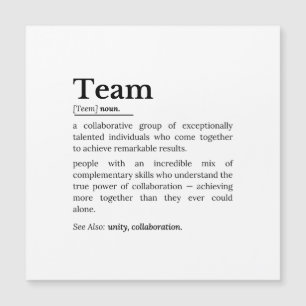 Teamdefinition – Die Macht der Zusammenarbeit Magnetkarte