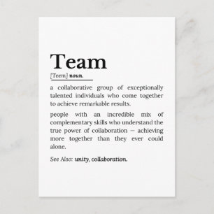 Teamdefinition – Die Macht der Zusammenarbeit  Postkarte