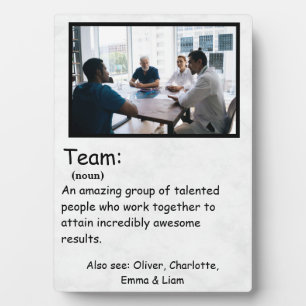 Teamdefinition und Teamarbeit im Foto Fotoplatte