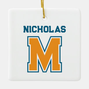 Teamfarben Monogramm Name Keramikornament