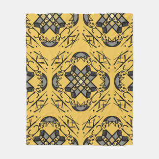 Teamfarben. Schwarz und Gold Fleecedecke