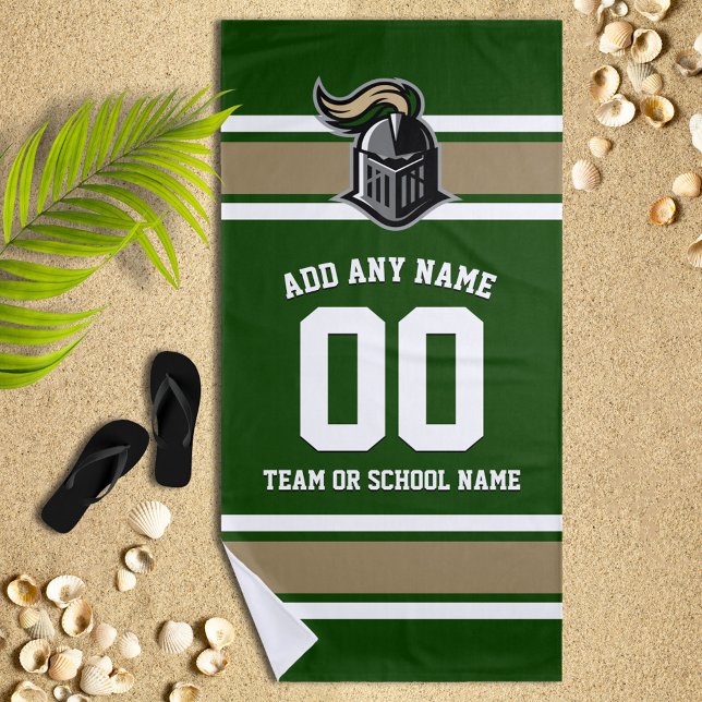 Teamfarben und Mascot Personalisiert Strandtuch (Von Creator hochgeladen)