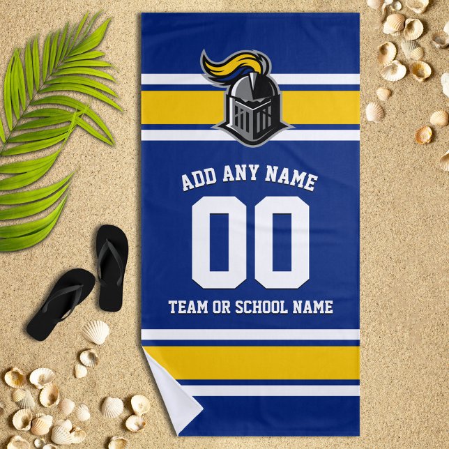 Teamfarben und Mascot Personalisiert Strandtuch (Von Creator hochgeladen)