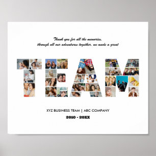 Teamfoto Collage Colleague Farewell Party Poster