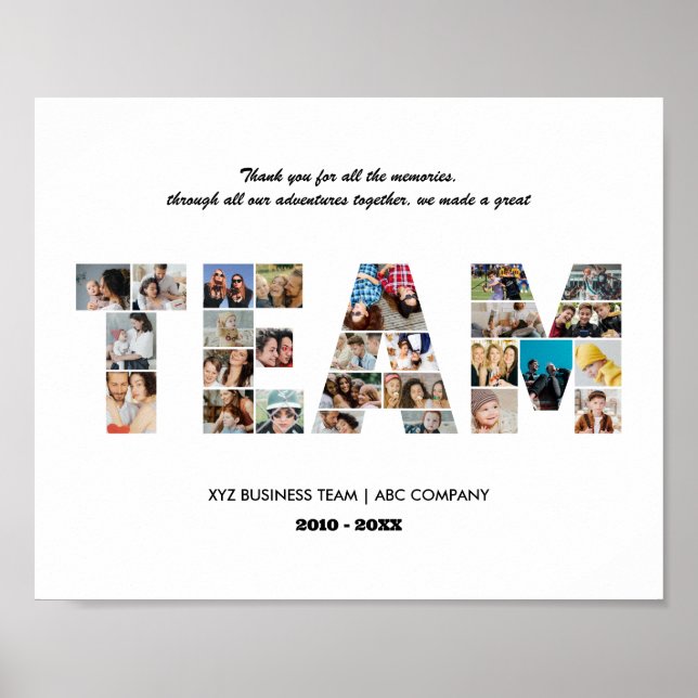 Teamfoto Collage Colleague Farewell Party Poster (Vorne)