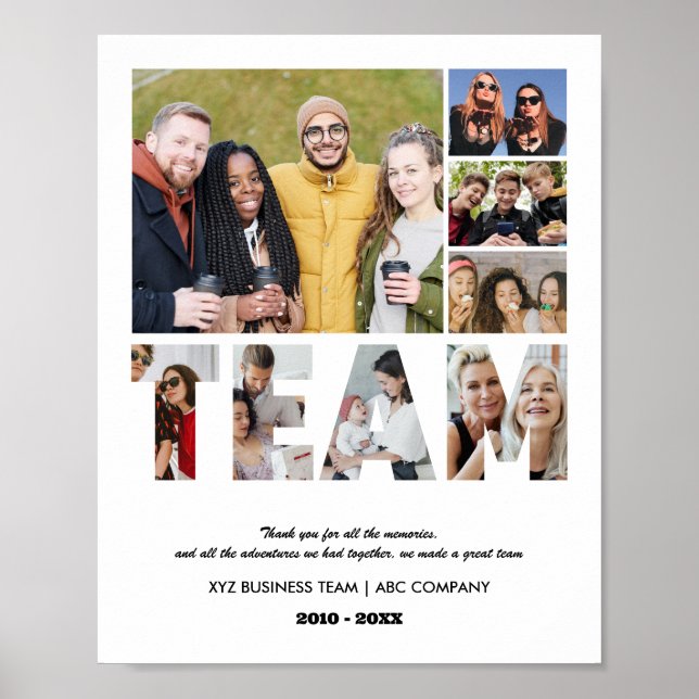 Teamfoto Collage Coworker Abschieds Party Poster (Vorne)