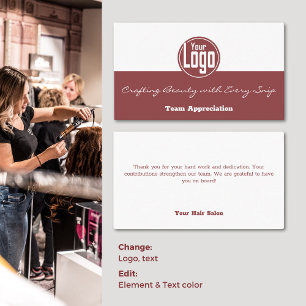 Teamgewinn - Logohairsalon Vielen Dank Visitenkarte