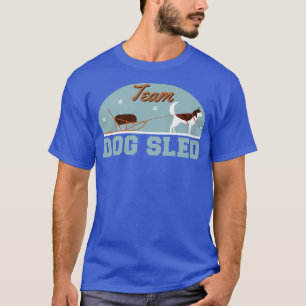 Teamhund schlug Huskies in den Schneehund Schlitte T-Shirt