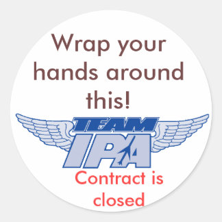 teamipa, Schlagen Sie sich die Hände um!, Vertrag. Runder Aufkleber