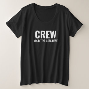 Teammitglieder für Crew im Back- und Frontdesign Große Größe T-Shirt