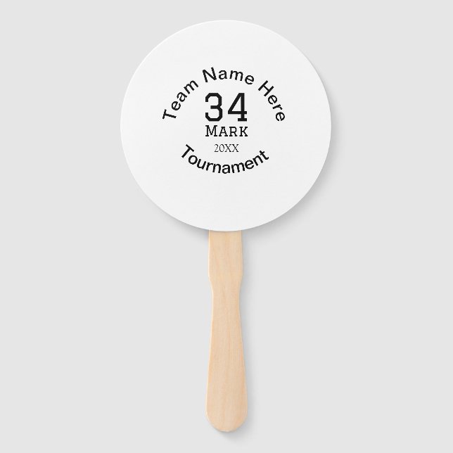 Teamname hier Name Turnierjahr hinzufügen Fächer (Vorderseite)