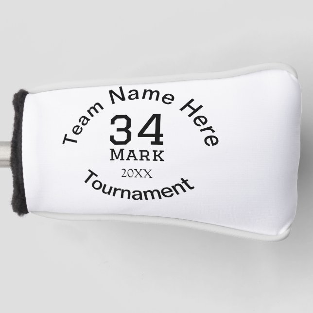 Teamname hier Name Turnierjahr hinzufügen Golf Headcover (Vorderseite)
