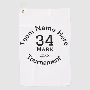 Teamname hier Name Turnierjahr hinzufügen Golfhandtuch