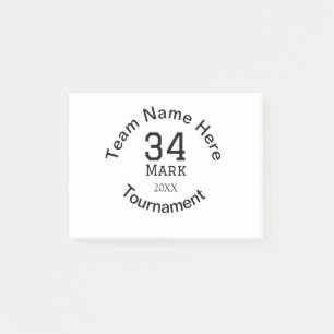 Teamname hier Name Turnierjahr hinzufügen Post-it Klebezettel