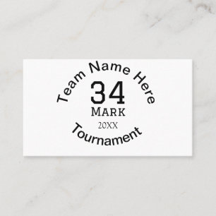 Teamname hier Name Turnierjahr hinzufügen Visitenkarte