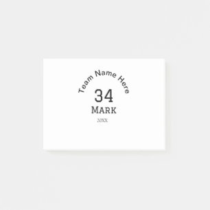 Teamname Spielername Datum Sports Männer Post-it Klebezettel