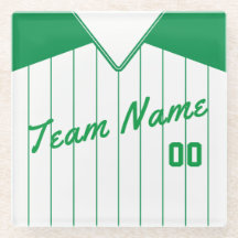 Teamname und Nummer Untersetzer Softball Baseball