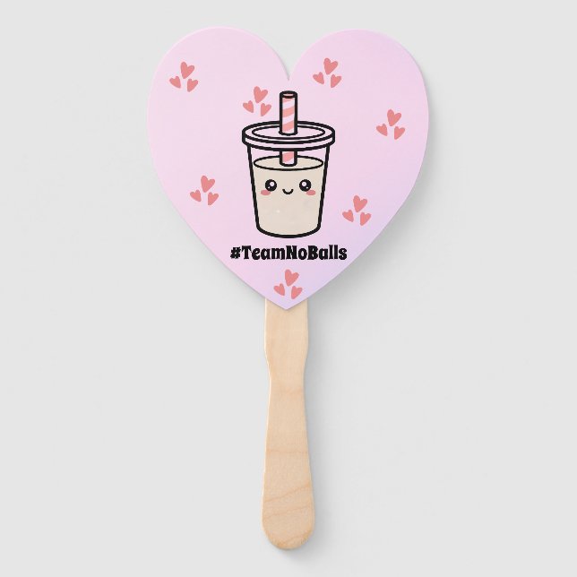 #TeamNoBalls Balls Bubble Tea Boba Gender Reveal Fächer (Vorderseite)