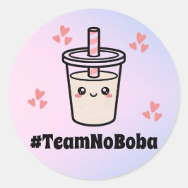 #TeamNoBoba No Balls Bubble Tea Boba Gender Reveal Runder Aufkleber