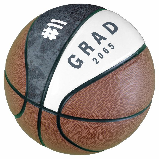 Teamnummer Custom Abschluss Geschenk Basketball (angewinkelt)