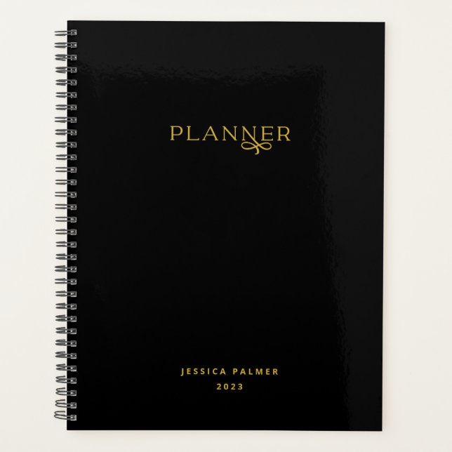 Teamplaner Benutzerdefinierter Schwarzer Beruflich Planer (Vorderseite)