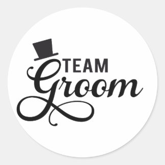 Teamraum mit Hut, Textdesign für T - Shirt Runder Aufkleber