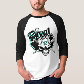 Teamrivalisierender Raglan (Grau/Schwarzes) T-Shirt