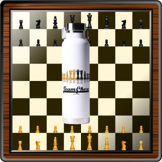 Teamschach Reflektierende Schach-Set-Stücke Trinkflasche