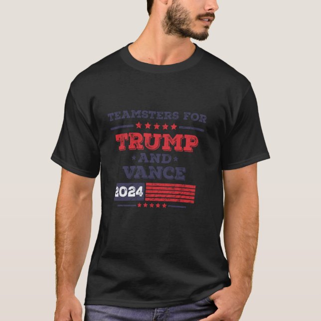 Teamsters für Donald Trump J D Vance 2024 Trucker T-Shirt (Vorderseite)