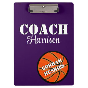 Teamtrainer Lila und Weiß Basketball Persönlich ge Klemmbrett