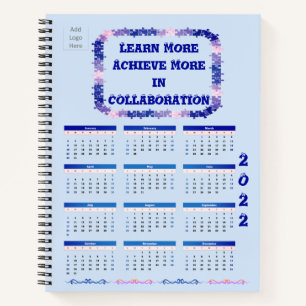 Teamwork 2022 Blue and Pink Spiral Notebook Notizbuch