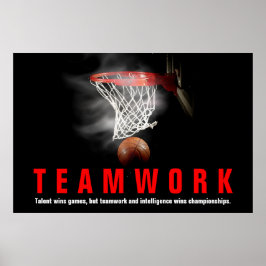 Teamwork Basketball Inspiration Zitat Spieler Poster