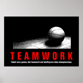 Teamwork Basketball Inspiration Zitat Spieler Poster