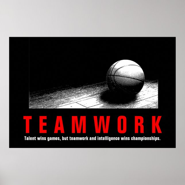 Teamwork Basketball Inspiration Zitat Spieler Poster (Vorne)