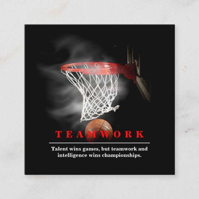 Teamwork Basketball Motivational Inspirational Begleitkarte (Vorderseite)