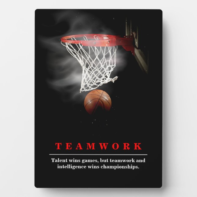 Teamwork Basketball Motivational Inspirational Fotoplatte (Vorderseite)