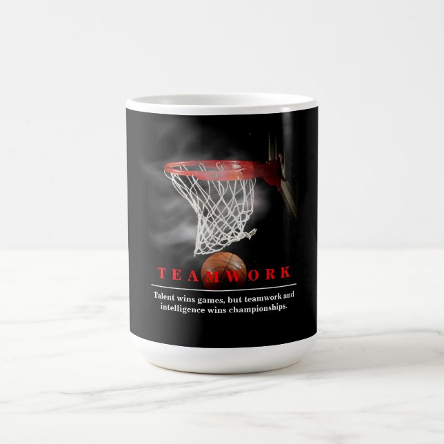 Teamwork Basketball Motivational Inspirational Kaffeetasse (Mittel)