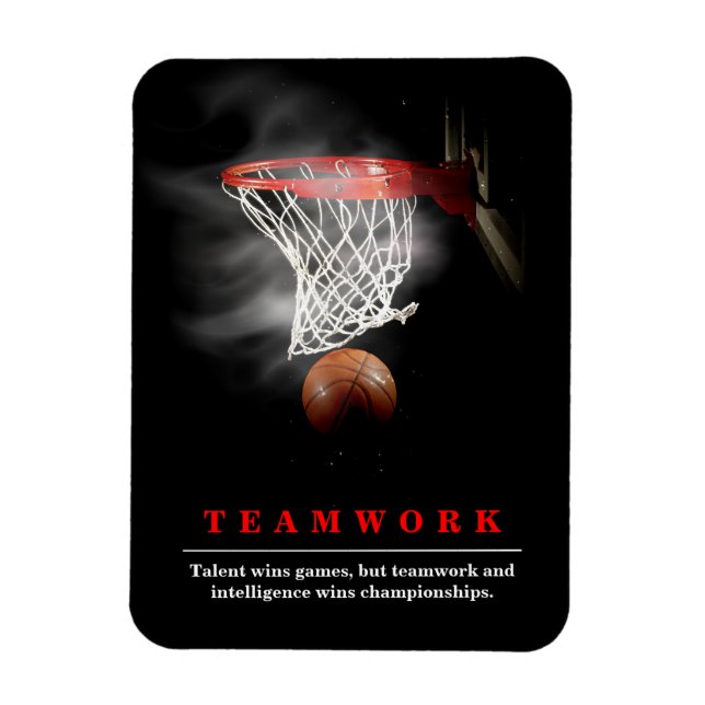 Teamwork Basketball Motivational Inspirational Magnet (Vertikal)