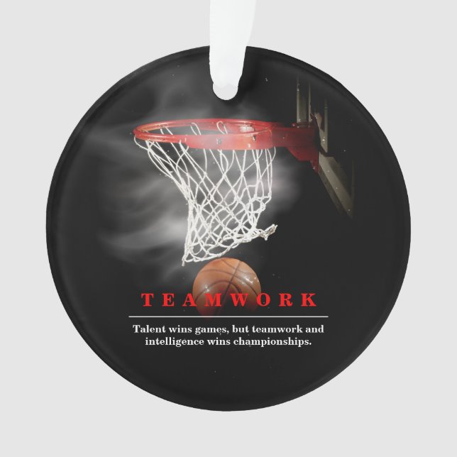 Teamwork Basketball Motivational Inspirational Ornament (Vorderseite)