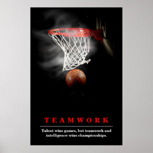 Teamwork Basketball Motivierend Inspiration Poster