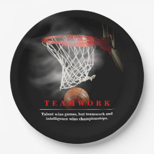 Teamwork Basketball Motivierend Inspirierend Pappteller