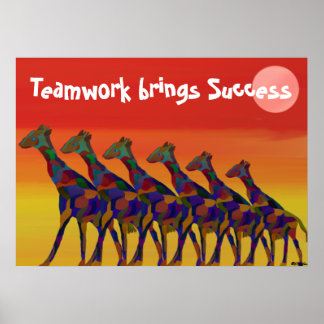 Teamwork bringt Motivierend Poster zum Erfolg