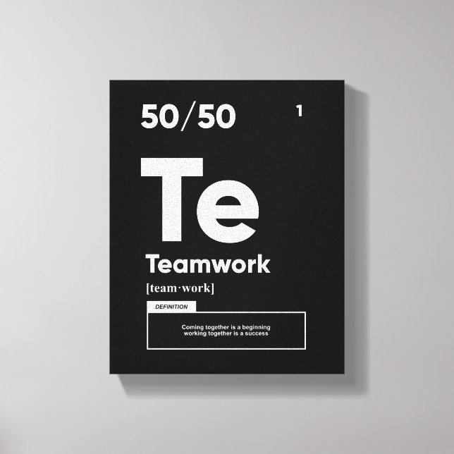 Teamwork Definition | Motivierend Poster Leinwanddruck (Vorderseite)