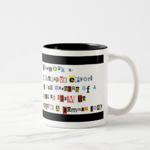 Teamwork-Definitions-Wickelrock Zweifarbige Tasse