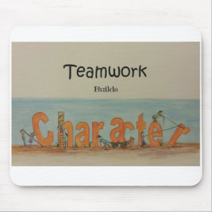 Teamwork errichtet Charakter Mousepad