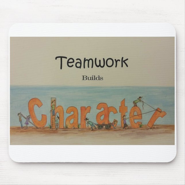 Teamwork errichtet Charakter Mousepad (Vorne)