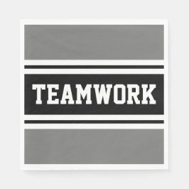 TEAMWORK Fett Schwarz-weiße, graue Streifen Serviette