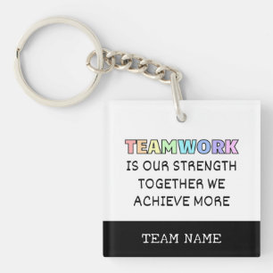 Teamwork gemeinsam mehr Typografie erreichen Schlüsselanhänger